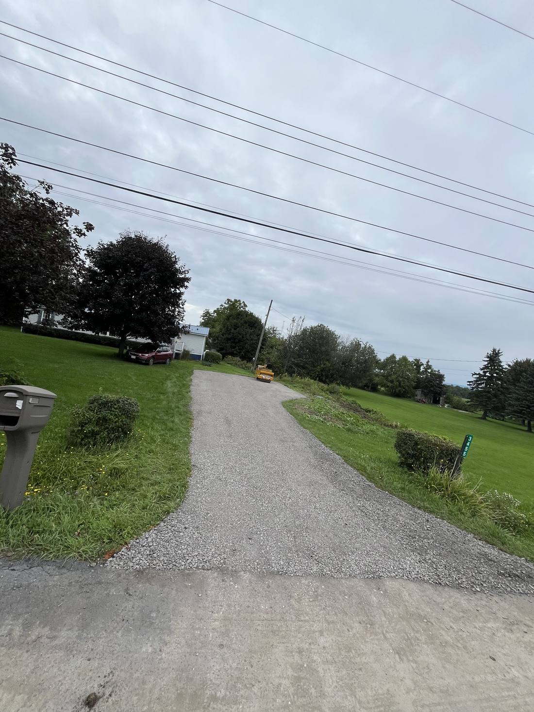Same driveway regraded with a new stone base
